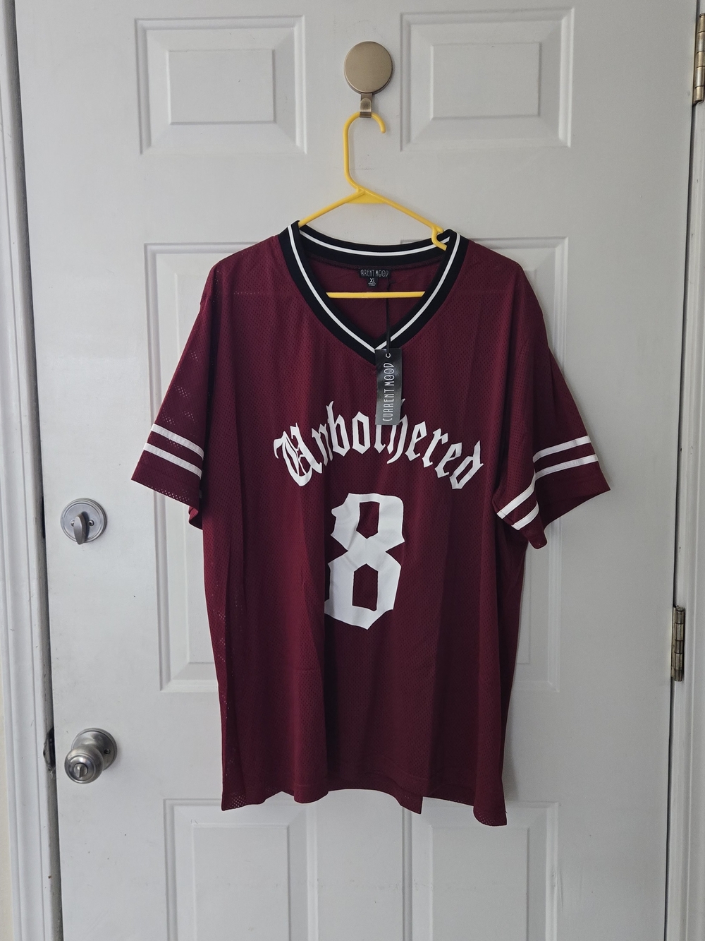 Unbothered Maroon Athletic Jersey Shirt - Size XLarge